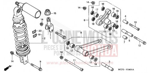 REAR CUSHION (VTR1000SP2/3/4/5/6) VTR1000SP5 de 2005
